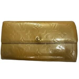 Louis Vuitton Vernis Yellow Leather Monogram Wallet, Authentic Fair Condition
